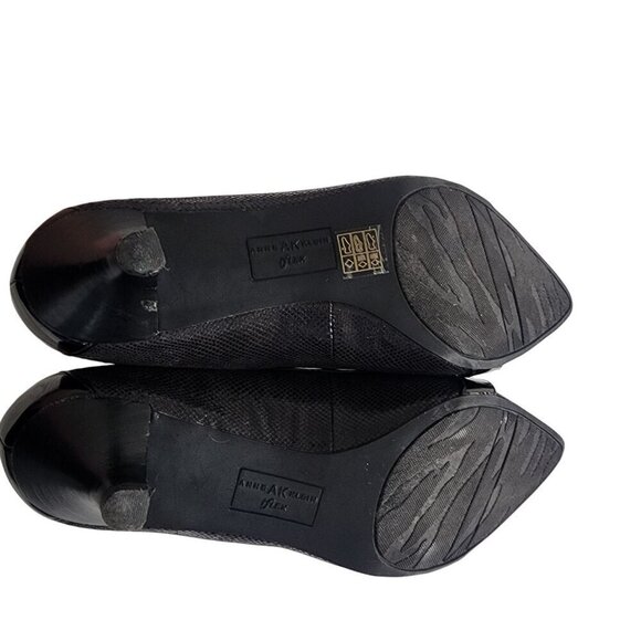 Anne Klein Kitten Heel Pointed Toe Snakeskin Tassel Loafers Size 8.5 - Picture 10 of 13